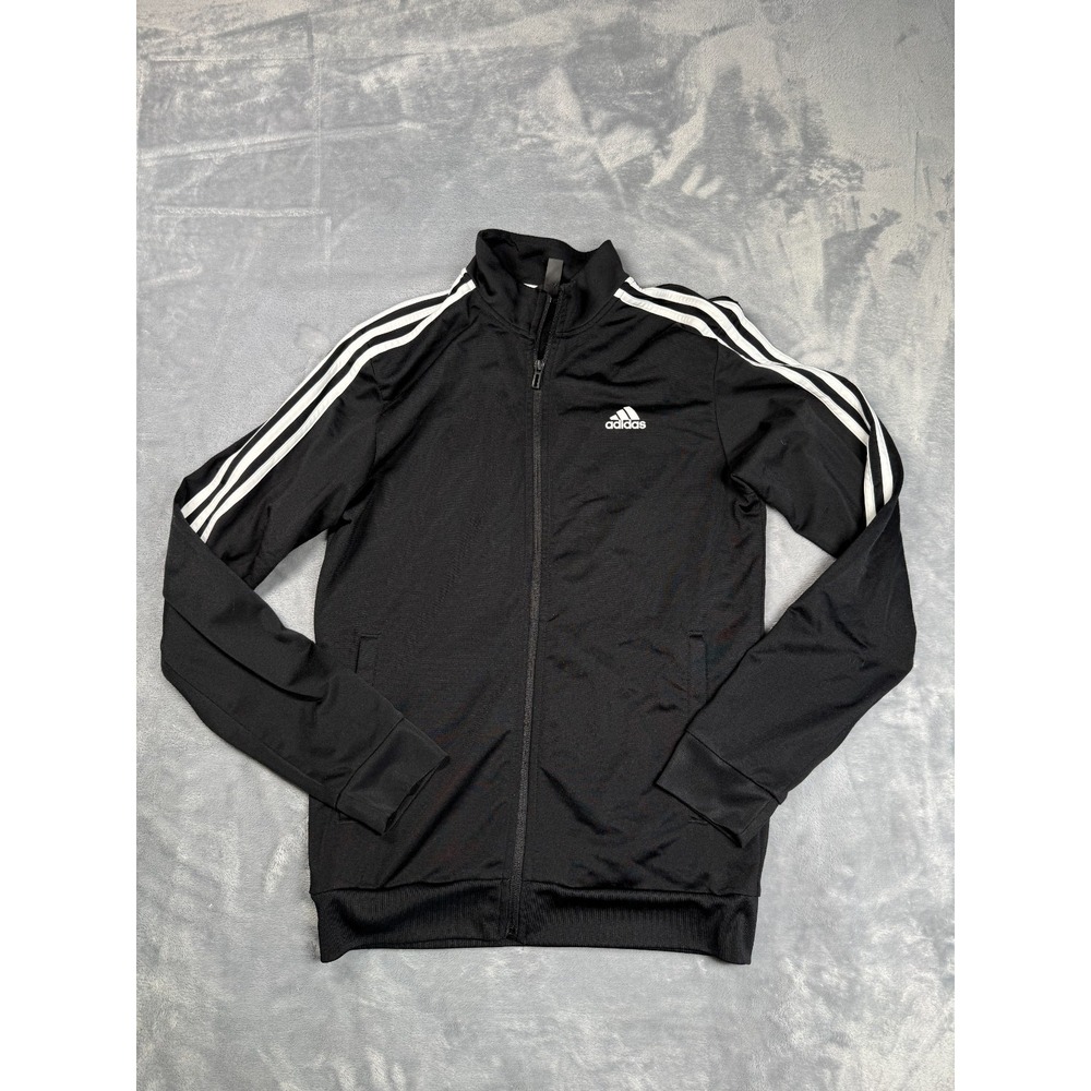 Adidas Essentials Warm-Up Track Jacket Mens Small Black 3-Stripes H46099